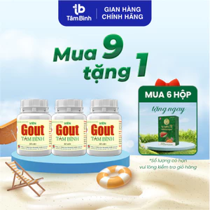 Combo 9 hộp Viên Gout Tâm Bình, hỗ trợ giảm triệu chứng đau do gút, hỗ trợ lợi tiểu, tăng đào thải axit uric