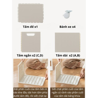 Kệ Tài Liệu Có Bánh Xe LoviOffice 3829 - Khay Đựng Sách Vở Để Bàn Sức Chứa Lớn