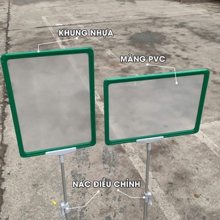 Bộ chân đế sắt, khung bảng giá siêu thị A3 A4 - Có thể thay đổi kích thước - Bộ chân đế + Khung bảng + Màng PVC