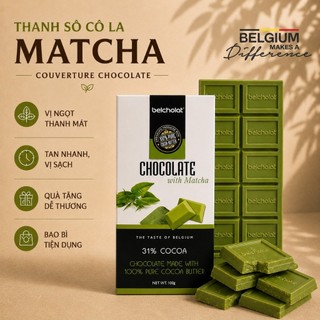 Socola Thanh Matcha Belcholat White Chocolate Trà Xanh Thanh dịu Quà Tặng Socola Cao Cấp