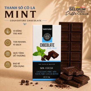 Socola Thanh Bạc Hà 58% Cacao Belcholat Mint Chocolate Quà Tặng Cao Cấp Ít Ngọt