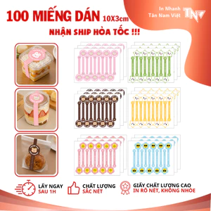 100 TEM DÁN CẢM ƠN 10X3cm CHỐNG NƯỚC