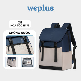 WEPLUS Balo Đựng Laptop Nam Vải Chống Nước 41x30x15cm Balo Du Lịch Nhiều Ngăn Siêu Nhẹ WPB1702