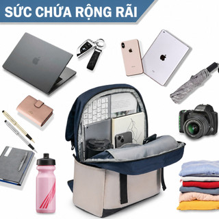 WEPLUS Balo Đựng Laptop Nam Vải Chống Nước 41x30x15cm Balo Du Lịch Nhiều Ngăn Siêu Nhẹ WPB1702