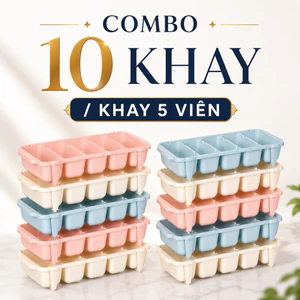 COMBO 10 KHAY ĐÁ DẺO 5 VIÊN – TIỆN LỢI CHO MỌI GIA ĐÌNH