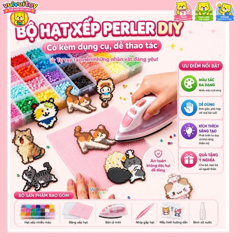 Bộ hạt xếp Perler DIY – Rèn luyện trí tưởng tượng và sự tập trung