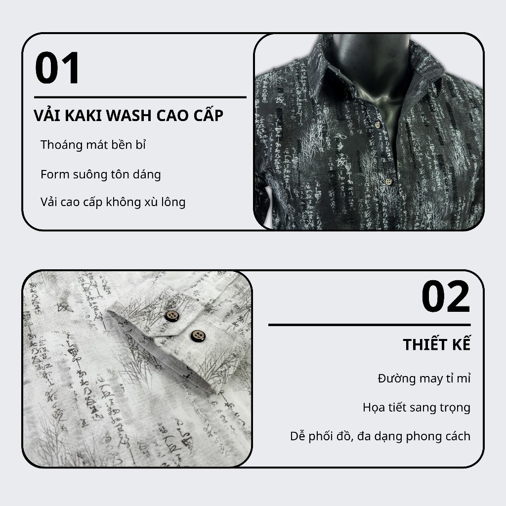 Sơ Mi Nam Vải Cotton Wash Hàn Quốc Cao Cấp Thấm Hút Mồ Hôi Sang Trọng 07