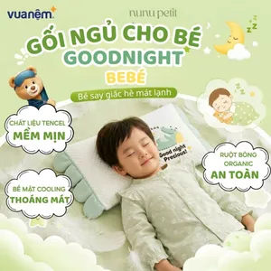 Gối Ngủ Cho Bé Tencel Goodnight BeBe, Gối Trẻ Em Băng Lụa Mềm Thấm Hút Mồ Hôi 45x30cm Vua Nệm