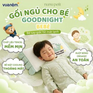 Gối Ngủ Cho Bé Tencel Goodnight BeBe, Gối Trẻ Em Băng Lụa Mềm Thấm Hút Mồ Hôi 45x30cm Vua Nệm