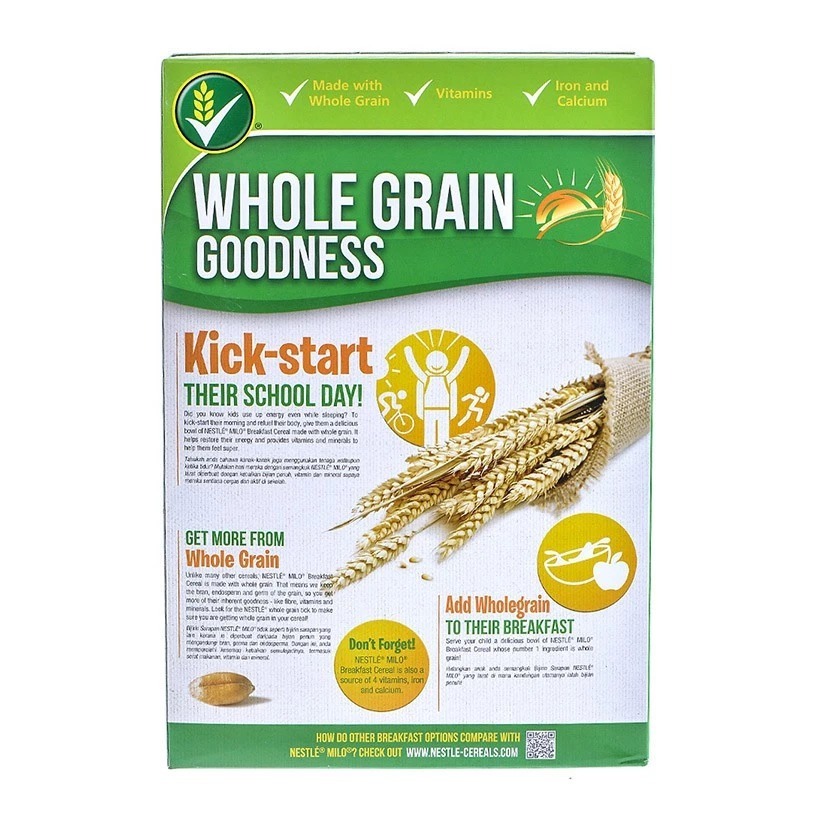 Ngũ Cốc Ăn Sáng Milo 150g, Ngũ Cốc Socola Malt Giòn Thơm Ăn Với Sữa Nestlé Milo Cereal (Hộp 150g)
