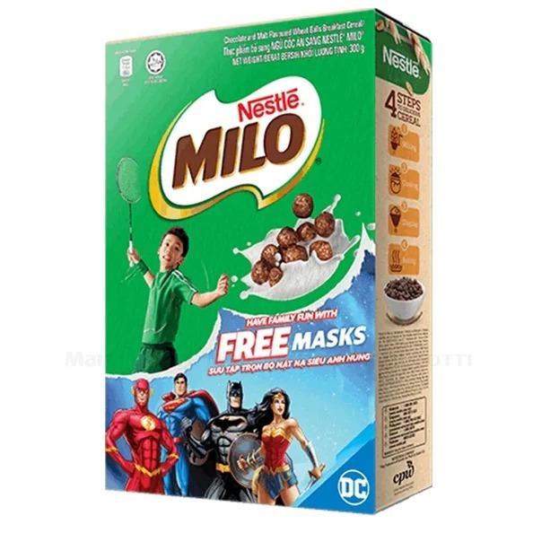 Ngũ Cốc Ăn Sáng Milo 150g, Ngũ Cốc Socola Malt Giòn Thơm Ăn Với Sữa Nestlé Milo Cereal (Hộp 150g)