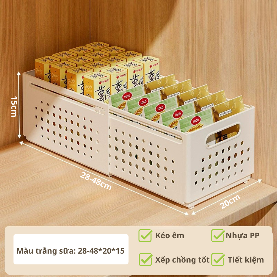 Khay Đựng Đồ ENODA HOME Điều Chỉnh Chiều Dài Linh Hoạt, Khay Nhựa Ngăn Kéo Đựng Đồ Dùng Bếp Đa Năng Q047