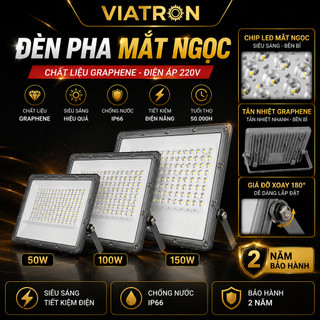 Đèn pha mắt ngọc điện 220V ánh sáng trắng, dùng được ngoài trời, công suất 50-200W