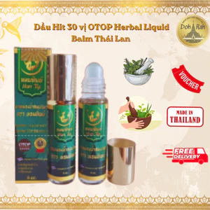 Dầu Lăn Thảo Dược 30 Vị OTOP Herbal Liquid Balm Hom Tip Thái Lan 8cc - SHOP DẦU DOKRAK