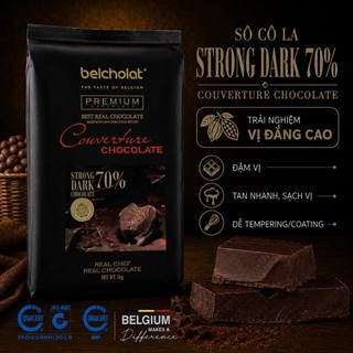 Socola Couverture Belcholat Strong Dark 70% Cacao đắng mạnh Làm Bánh Phủ Bánh Ganache Bonbon