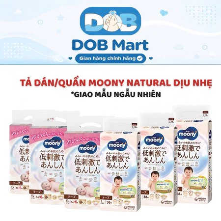 Tã dán/quần Moony Natural/Dịu Nhẹ siêu cao cấp đủ size NB/S/M/L/XL/2XL DOB