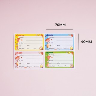 Nhãn Vở Có Keo Dán Sẵn MONDEZ Thiết Kế Dễ Thương, Nhãn Dán Vở Học Sinh Chất Liệu Giấy Bóng Nổi Bật, Bám Dính Tốt M90052