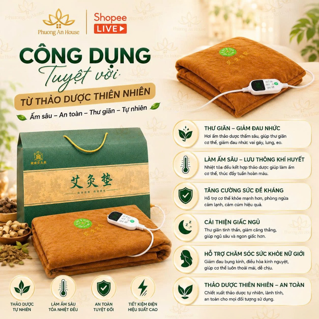 Thảm ngải cứu thảo dược giảm đau nhức