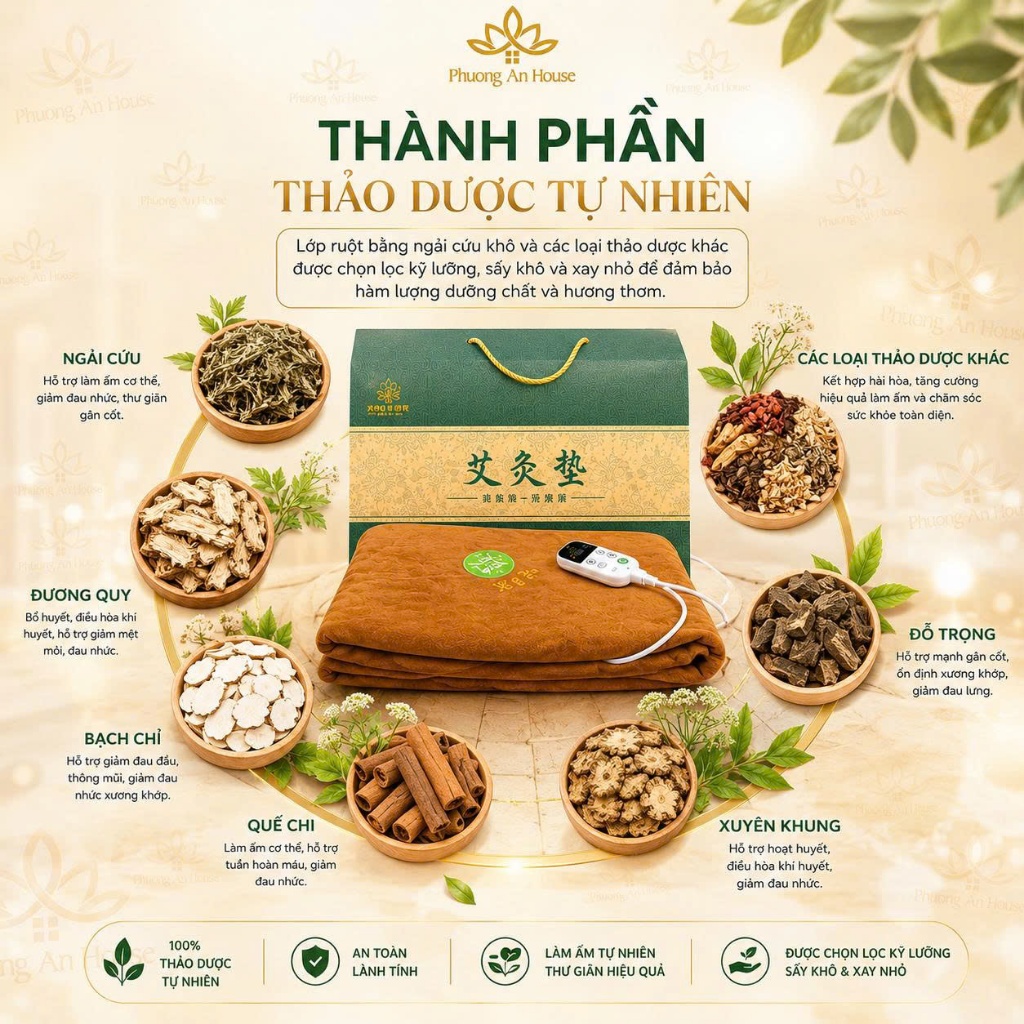Thảm ngải cứu thảo dược giảm đau nhức