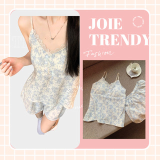 Set Mặc Nhà Tôn Vòng 1 JOIE TRENDY - Đồ Bộ Hai Dây Xanh Viền Ren Áo Xòe Giấu Bụng Mùa Hè Siêu Mát