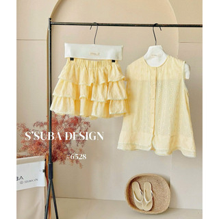 PHẠM THÙY SHOP: SET ÁO SÁT NÁCH MIX CHÂN VÁY TẦNG BÈO