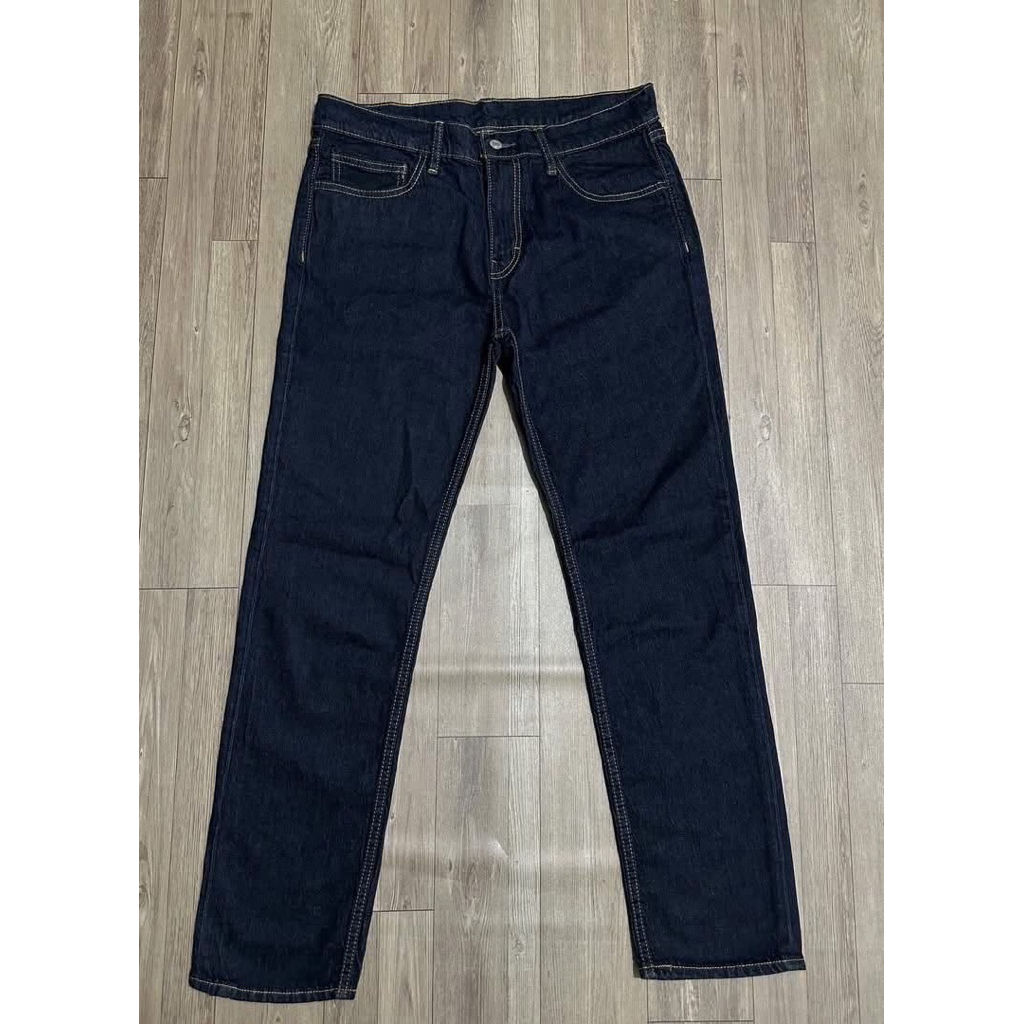 Quần Jean GAP 1969 Nam Ống Đứng Slim Straight Co Giãn Màu Xanh Đậm Basic Cao Cấp Size 30-36