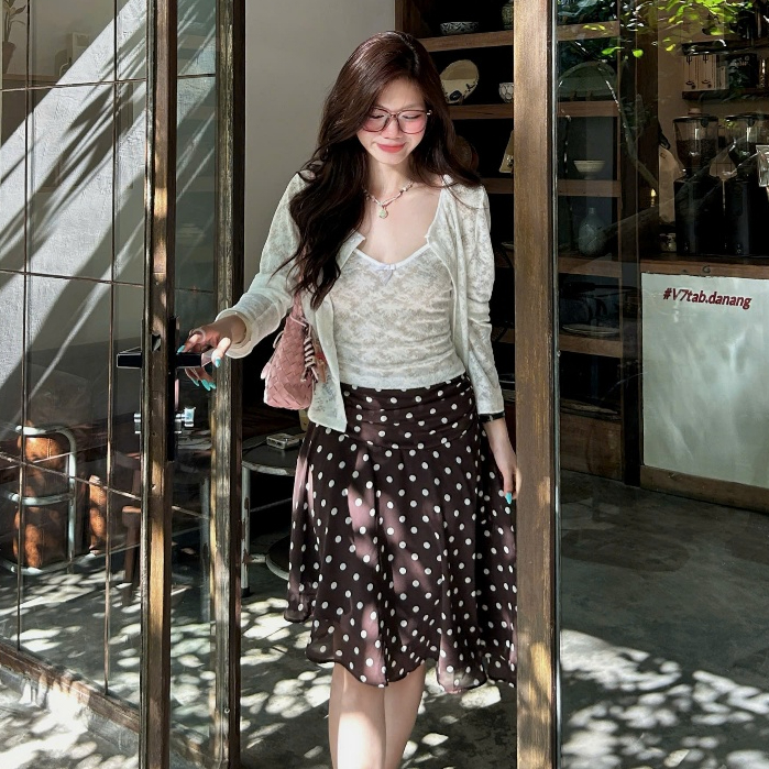 (ẢNH OLDSCHOOL) Set ÁO ren mỏng 2 dây kèm cardigan hoa chìm A3622  JIA SET.