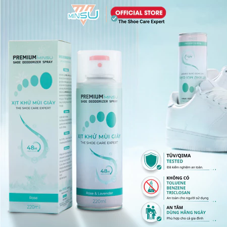 Chai Xịt Khử Mùi Giày Công Nghệ NANO AG+ MINSU Cao Cấp M4855 Loại Bỏ Vi Khuẩn Có Hại Giúp Ngăn Mùi, Mồ Hôi và Thơm Chân