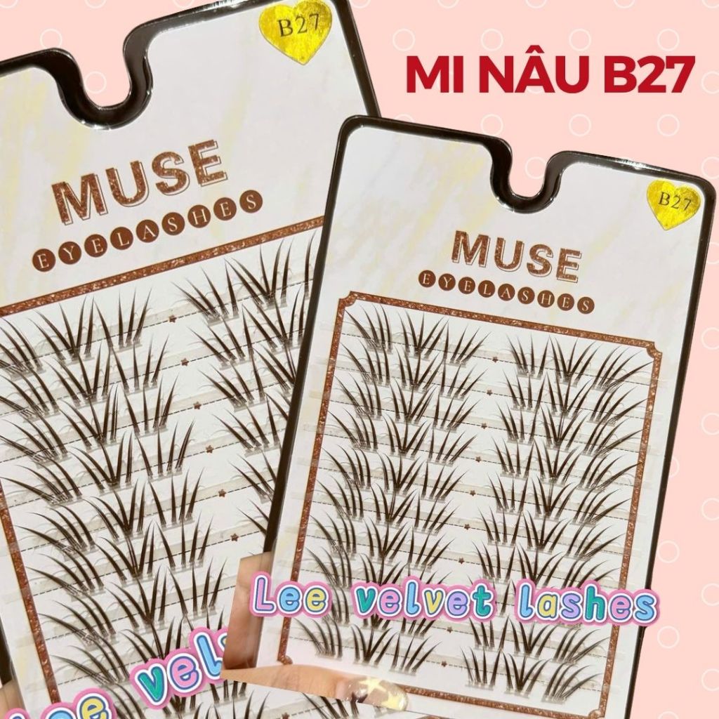 LeeVelvetLashes-mi nâu muse -MI NÂU B27 Chất liệu mềm mại, mi giả sắc sảo nổi bật