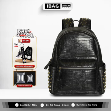 Balo Da Đi Học IBAG Balô Da Thời Trang Nam Nữ Cặp Da Pu Cao Cấp Ba Lô Da Cặp Đi Học Ulzzang Balo Đựng Laptop 14 Inh