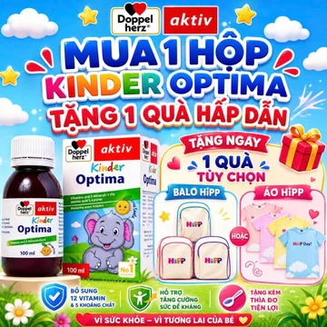 Siro bổ sung vitamin cho bé Doppelherz Kinder Optima hỗ trợ giúp bé ăn ngon, cải thiện tầm vóc