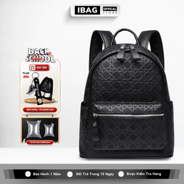 Balo Da Đi Học IBAG Balô Da Thời Trang Nam Nữ Cặp Da Pu Cao Cấp Ba Lô Da Cặp Đi Học Ulzzang Balo Đựng Laptop 14 Inh