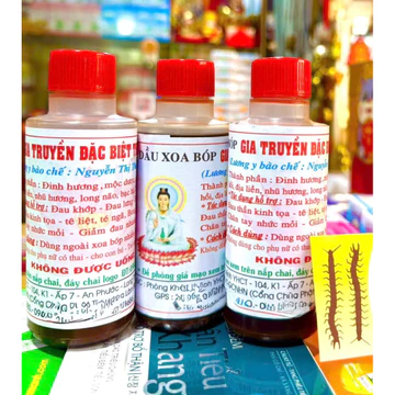 Dầu Xoa Bóp Xương Khớp Gia Truyền Phật Bà Quan Âm - Chai 100ml, date mới Dầu Nóng Xoa Bóp