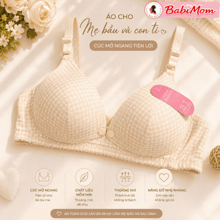Áo lót mặc bầu, sau sinh chống chảy xệ cho bé bú BabiMom,chất su tăm mềm mịn,thoáng khí, hàng Loại1- CARO 226