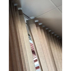 Rèm Định Vị, Chất Liệu Đũi Linen, Màu Be, phù hợp trang trí nhà, homestay, cản nắng 40-50%