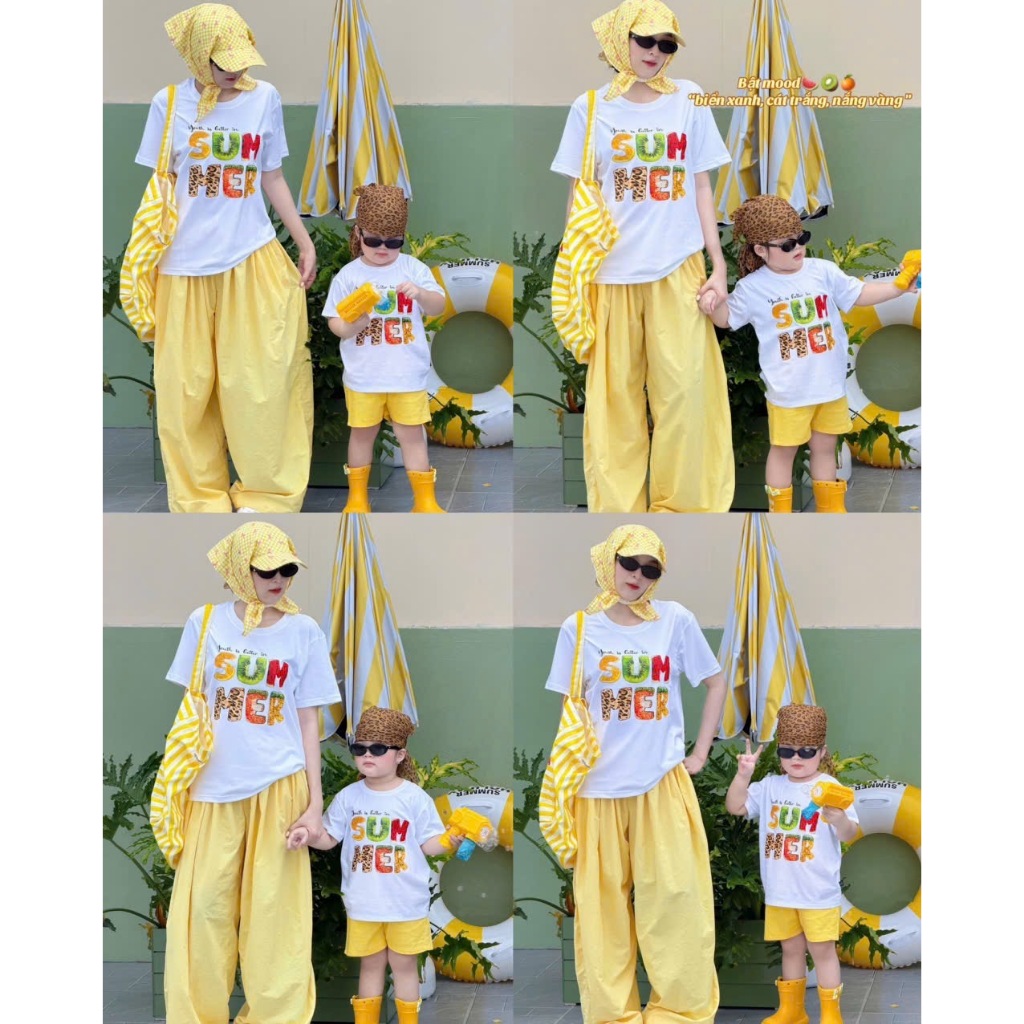 Áo thun gia đình bố mẹ và bé hình summer mùa hè,áo nhóm đi biển,đi du lịch,TPKIDS,[M1292]