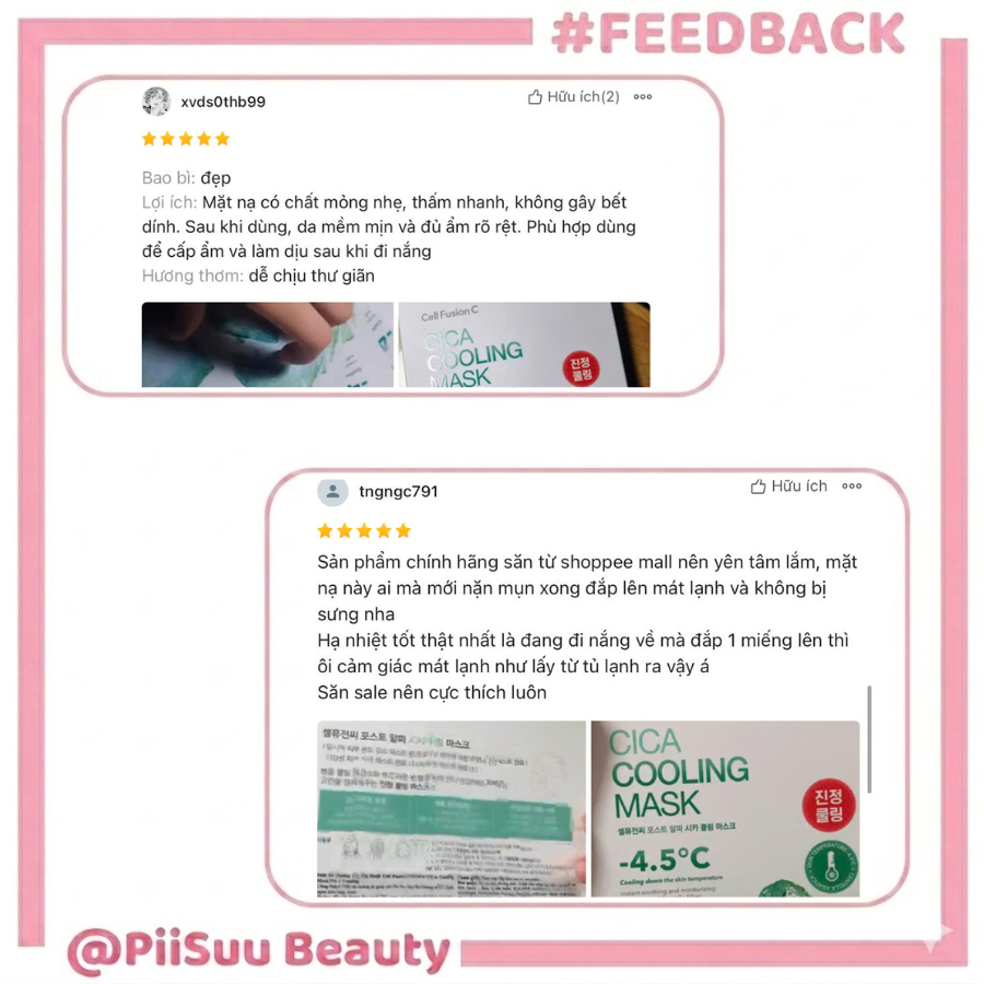Mặt Nạ Hạ Nhiệt - 5 Độ & Làm Dịu Da Ứng Đỏ Cháy Nắng Cell Fusion C First Cooling Mask 5 Miếng