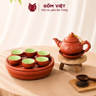 Bộ ấm chén tử sa đất nung mã TH dung tích bé 180 - 350ml màu đen, đỏ - Gốm sứ Bát Tràng - Gốm Việt