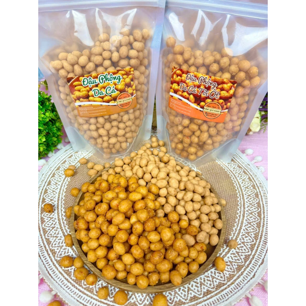 1Kg Đậu Da Cá Mix 2 Vị ( Da Cá Cốt Dừa + Da Cá Tỏi Ớt)  Giòn Rụm Thơm Ngon - HÀNG TÚI ZIP