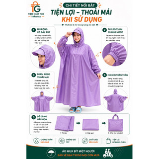 Áo Mưa Bít Một Người Form Rộng Che Kín Toàn Thân Chất Liệu PVC Chống Thấm Nước