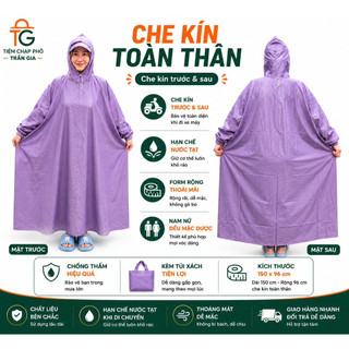 Áo Mưa Bít Một Người Form Rộng Che Kín Toàn Thân Chất Liệu PVC Chống Thấm Nước