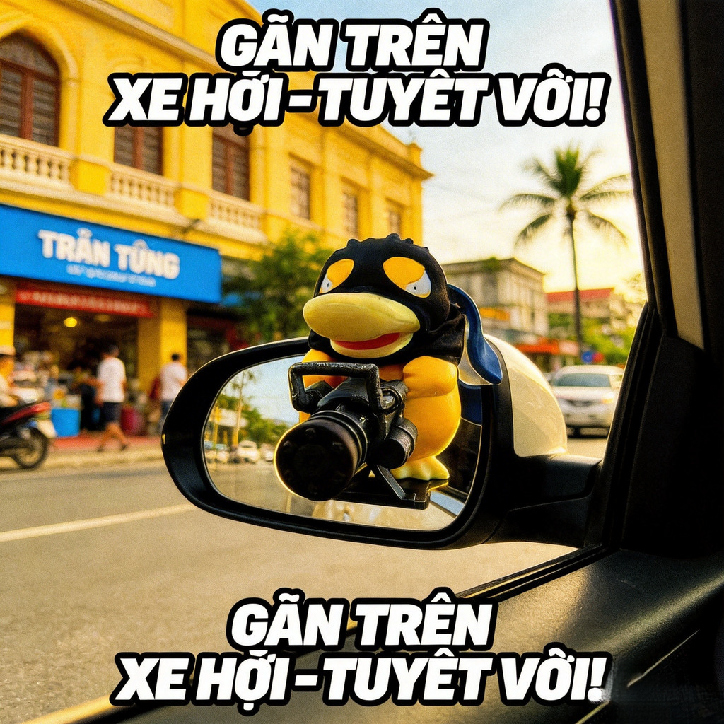 Trang trí đầu xe máy độc lạ, mô hình Pokemon Psyduck Gatling, hàng đẹp, dễ gắn, kèm phụ kiện