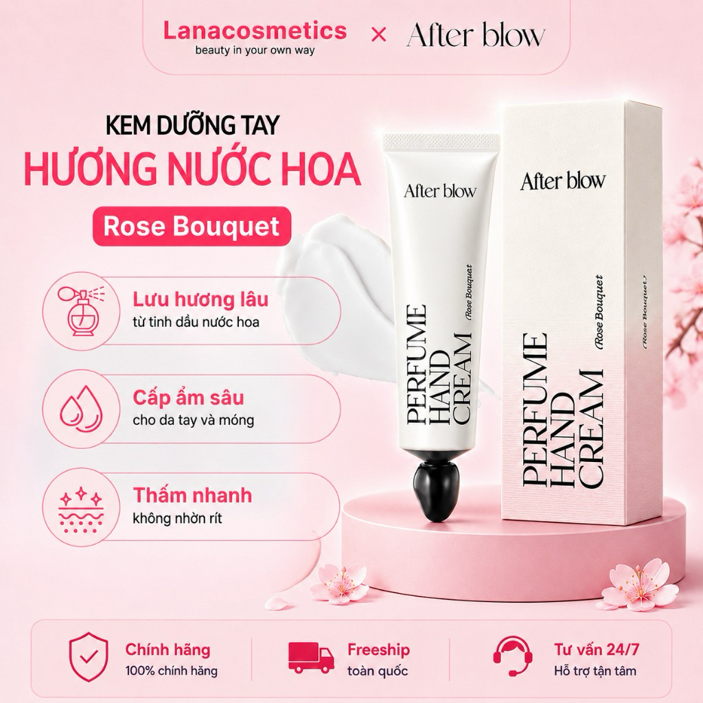 Kem Dưỡng Tay Hương Nước Hoa After Blow 50ml – Dưỡng Ẩm Mềm Mịn, Thẩm Thấu Nhanh, 5 Mùi Hương Tinh Tế