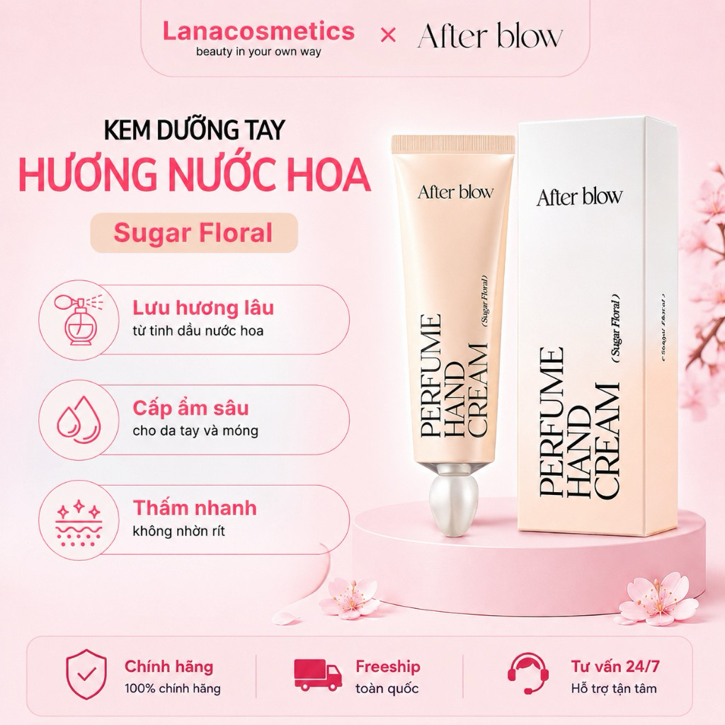 Kem Dưỡng Tay Hương Nước Hoa After Blow 50ml – Dưỡng Ẩm Mềm Mịn, Thẩm Thấu Nhanh, 5 Mùi Hương Tinh Tế