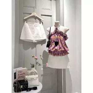 SET ÁO HOA CỔ YẾM NHÚN EO PHỐI CHÂN VÁY, SET ĐỒ NỮ | MEOINDAHOUSE