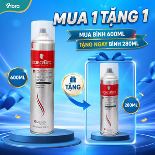 (MUA 600ml TẶNG 280ml) Gôm Xịt Giữ Nếp Tóc KAKAPRO Không Bết Dính, Dùng Cho Nam Và Nữ - VIORA SHOP