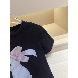 Áo phông cotton MSK hình thỏ nơ hồng form babytee #20995