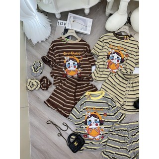 PHẠM THÙY SHOP: SET BỘ KẺ SỌC NGANG IN HÌNH CÔ BÉ KHÓC