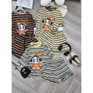 PHẠM THÙY SHOP: SET BỘ KẺ SỌC NGANG IN HÌNH CÔ BÉ KHÓC