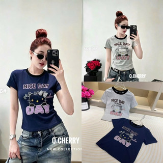 Áo phông cotton MSK hình kitty Nice day nơ caro form babytee #21106